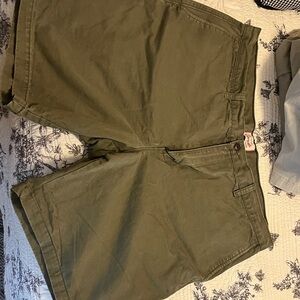 Olive Green Casual Shorts